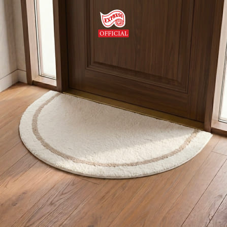 พรมเช็ดเท้าหน้าประตู EXPRESS CARPET รุ่น EH2-5 ขนาด ครึ่งวงกลม 45X75 ซม. หนา 20 มม. สีครีม _4